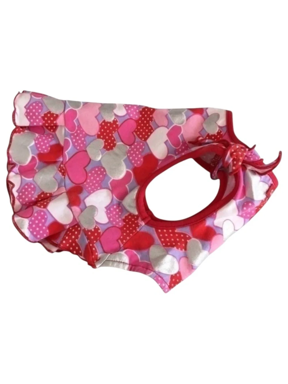 SimplyDog Red Heart Print Dog Dress Size S